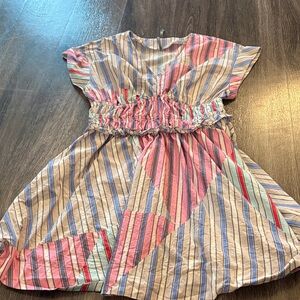 Anthropologie striped A-line mini dress